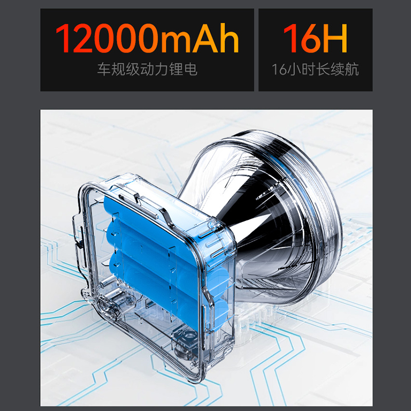 康铭防潜水头灯强光充电超亮头戴式手电筒照明大功率锂电户外矿灯
