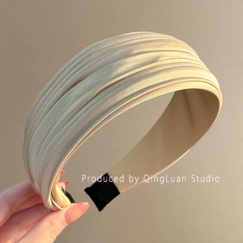 艺术回廊~法式复古褶皱宽边发箍女高级感轻奢头箍女新款旅行发卡 - 图2