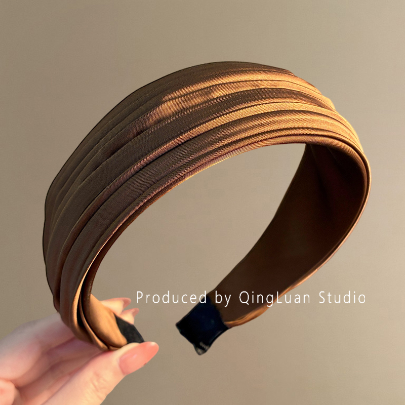 艺术回廊~法式复古褶皱宽边发箍女高级感轻奢头箍女新款旅行发卡 - 图1