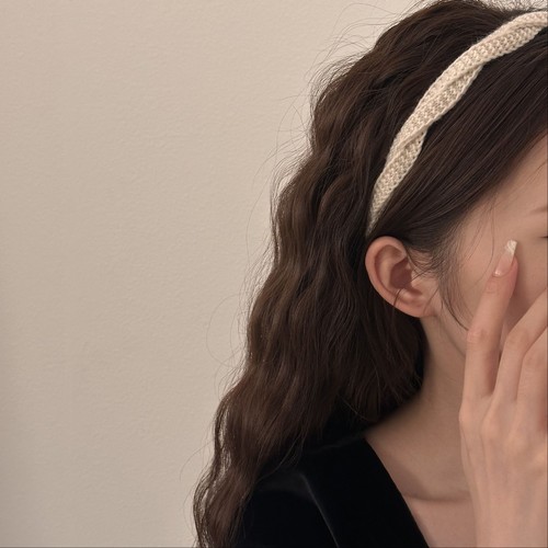 美拉德气质~高级感秋冬压发发箍女款高颅顶麻花编织发卡洗脸头箍 - 图2