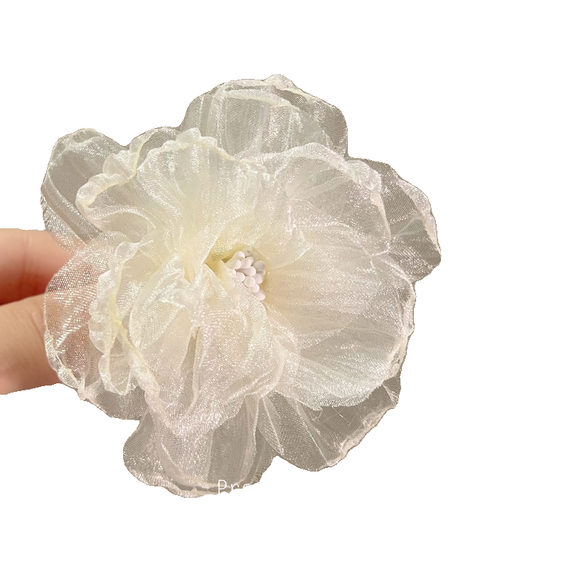 冰纱牡丹~超仙甜美花朵鸭嘴夹发夹女后脑勺高级感无痕刘海夹发饰,淘宝优惠券,粉丝福利购,淘宝优惠卷