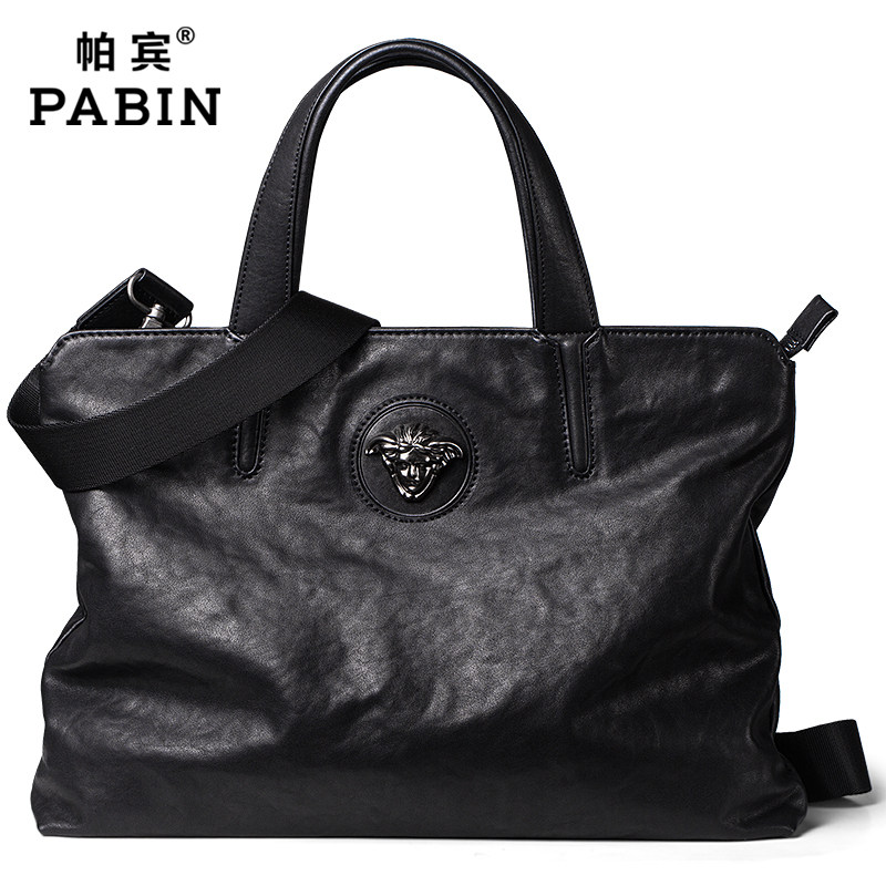 帕宾男士真皮手提包休闲潮公文包 帕宾男士包袋