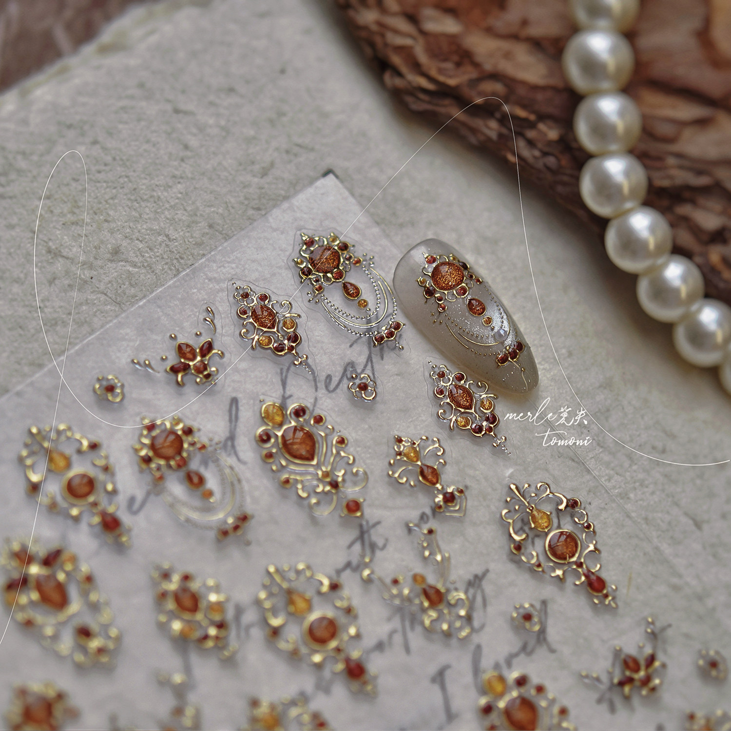 巴洛克权杖烫金美甲贴纸复古鎏金款奢华宝石品背胶指甲贴纸高级款,淘宝优惠券,粉丝福利购,淘宝优惠卷