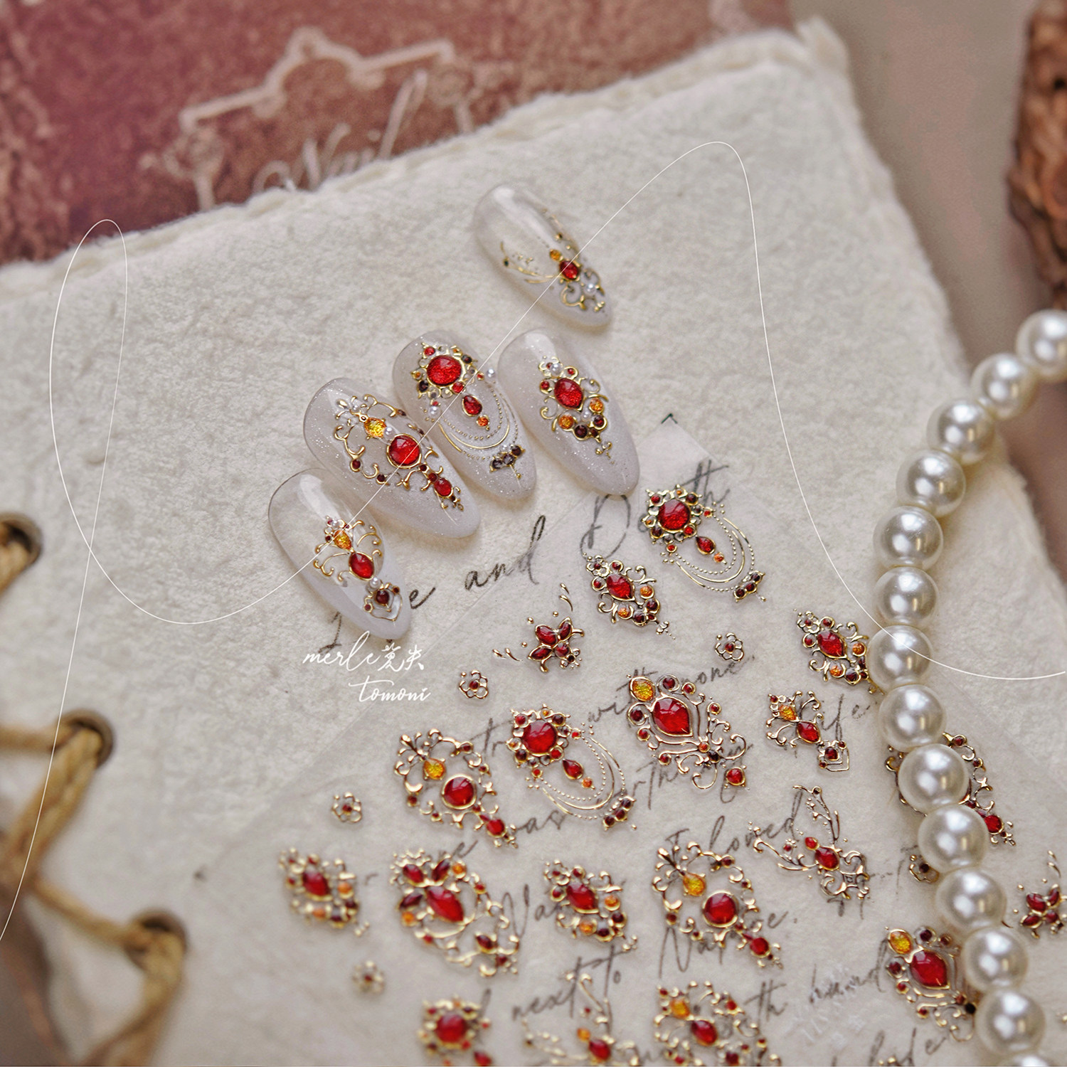 巴洛克权杖烫金美甲贴纸复古鎏金款奢华宝石品背胶指甲贴纸高级款,淘宝优惠券,粉丝福利购,淘宝优惠卷