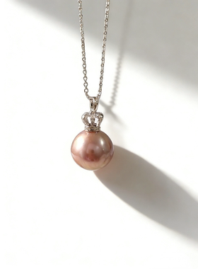 天然淡水珍珠爱迪生毕业级金属色S925银吊坠12-15mm新年福利酬宾