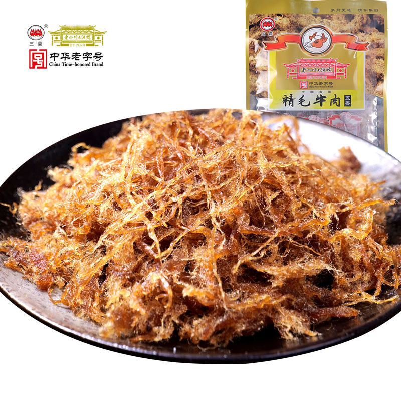 三鼎 精毛牛肉丝120g 老四川大酒楼重庆四川特产美味零食 - 图0