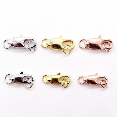 14K包金扣 DIY配件鱼尾扣 弹簧扣 龙虾扣圆扣 手链项链搭扣连接扣 - 图1