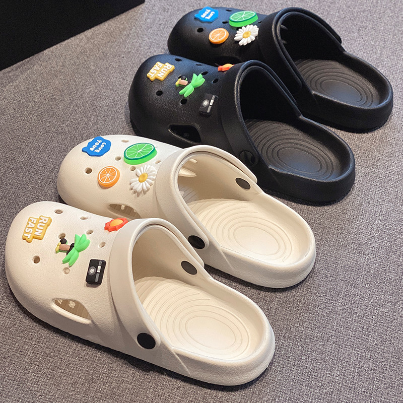 凉拖鞋包头家居外穿护士夏季新款休闲百搭卡通可爱情侣平底洞洞鞋,淘宝优惠券,粉丝福利购,淘宝优惠卷