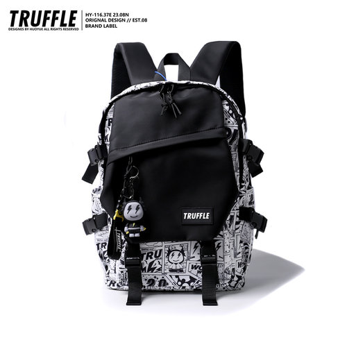 TRUFFLE树叶初中生大容量男书包小学生休闲双肩包女户外旅行背包 - 图0