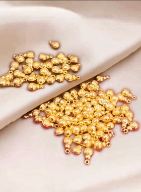 实心金色小元宝迷你小金豆玉米柿子如意金条算盘福包聚宝盆装饰品