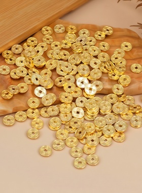 迷你小铜钱钱币摆件迷你小金币聚宝盆里放的东西办公桌面工艺品