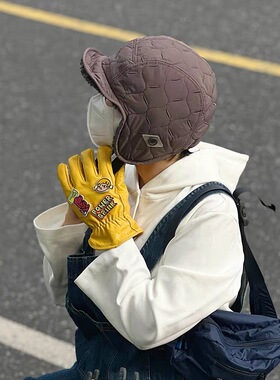双面佩戴雷锋帽男女冬季羊羔毛保暖护耳帽子户外滑雪骑车飞行员帽