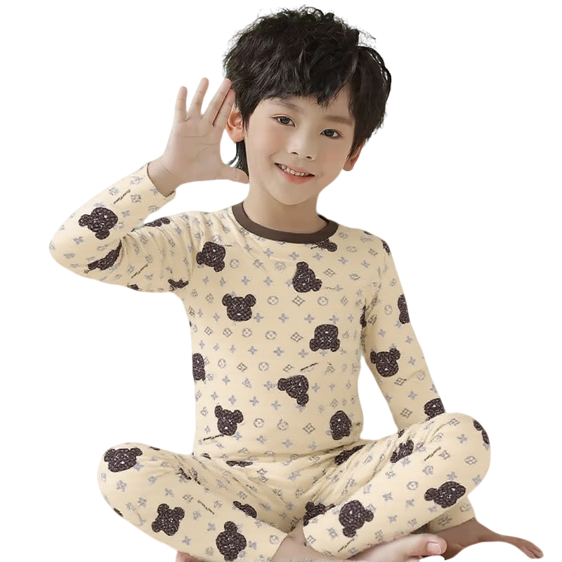 秋冬卡通儿童保暖毛绒睡衣男童中大童打底内衣秋衣秋裤男宝宝套装,淘宝优惠券,粉丝福利购,淘宝优惠卷