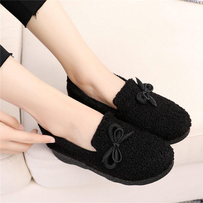 2021冬季老北京布鞋中跟坡跟厚底豆豆女鞋棉鞋加绒保暖蝴蝶结棉靴,淘宝优惠券,粉丝福利购,淘宝优惠卷