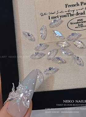 NEKONK透明马眼水滴钻美甲饰品