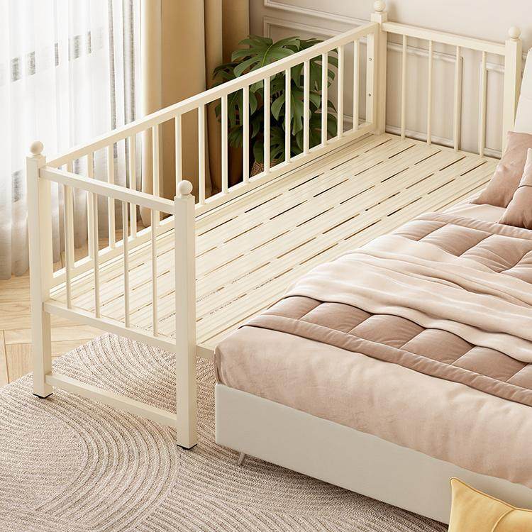 儿童铁艺拼接床加高护栏无缝衔接可调节高度安全防摔单人婴儿小床,淘宝优惠券,粉丝福利购,淘宝优惠卷