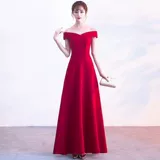 Вечернее платье, летнее красное свадебное платье, длинная юбка, открытые плечи, коллекция 2023