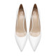 All-match white pointed leather high heels