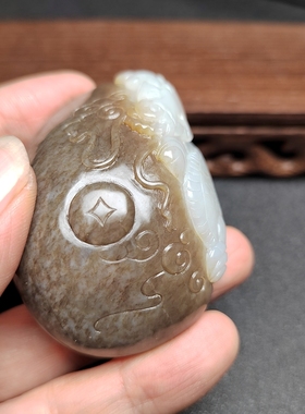 和田玉糖白玉生肖龙手把玩件男女款式糖白分明玉石玉器飞龙在天