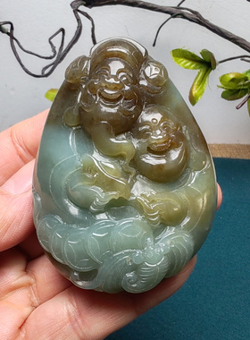 和田玉佛财神罗汉寿星佛魔把件