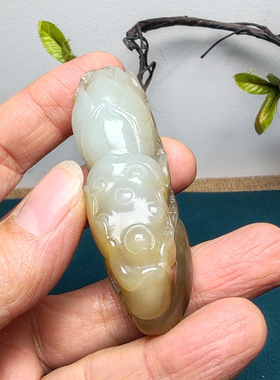 和田玉糖青白玉莲花莲蓬荷叶手把件苏工精品保真男女国风一品青莲