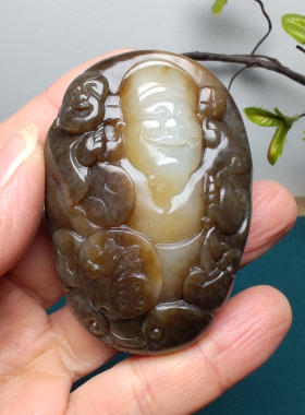 和田玉且末糖白玉招财手把件