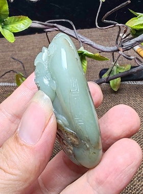财神手把件和田玉籽玉