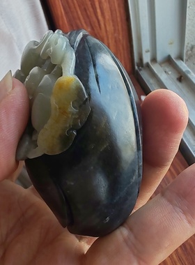 代代封候手把件和田玉籽玉青花