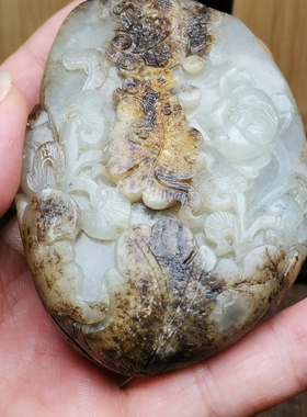 莲花手把件男女款新疆和田玉籽料