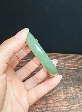 和田玉青白玉手镯53mm保真细腻