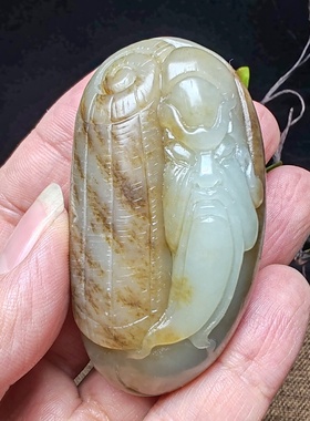 关公把件和田玉苏工且末糖