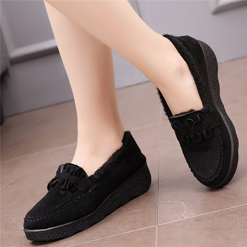 秋冬新款加绒豆豆鞋女老北京软底工作布鞋厚底保暖棉鞋防滑妈妈鞋,淘宝优惠券,粉丝福利购,淘宝优惠卷