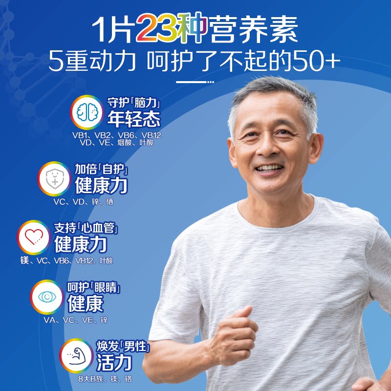 Centrum善存海外银片维生素C复合维生素中老年男士营养品维B275粒