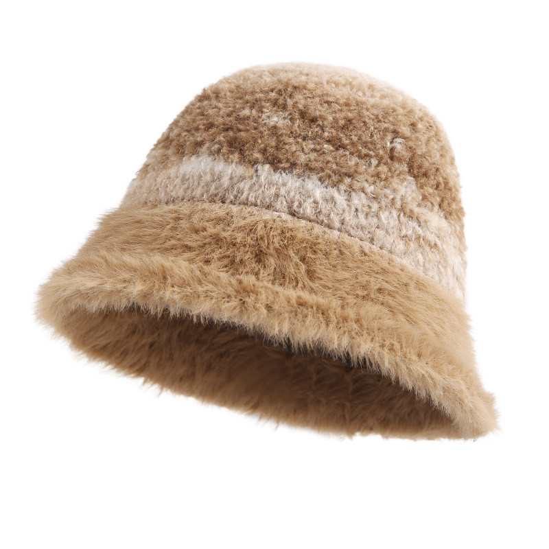 CACUSS渔夫帽子女冬季新款毛绒盆帽显脸小时尚保暖户外毛线水桶帽,淘宝优惠券,粉丝福利购,淘宝优惠卷