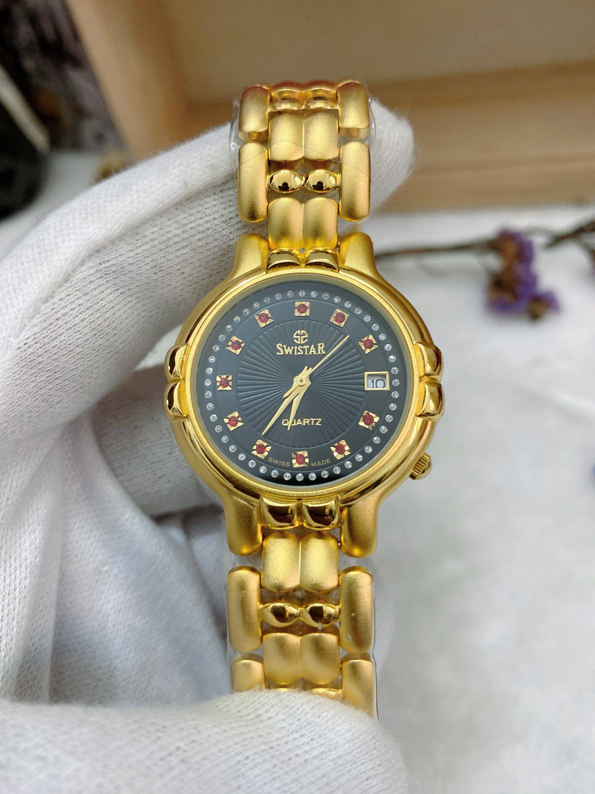 Swistar 新款SWISTAR瑞士之星小众品牌 22k镀金石英手表防水精致情侣手表_虎窝淘