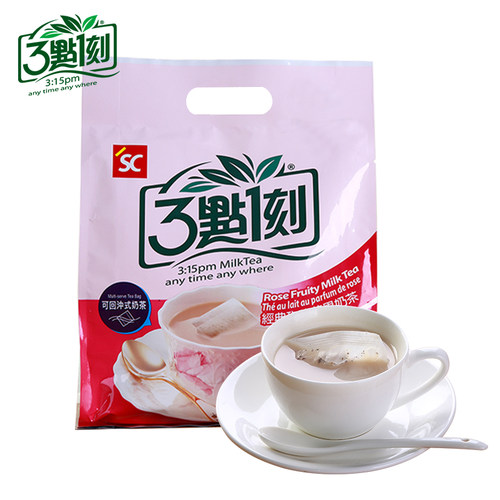三点一刻玫瑰奶茶台湾进口奶茶15包3点1刻玫瑰花果奶茶粉网红冲饮 - 图2