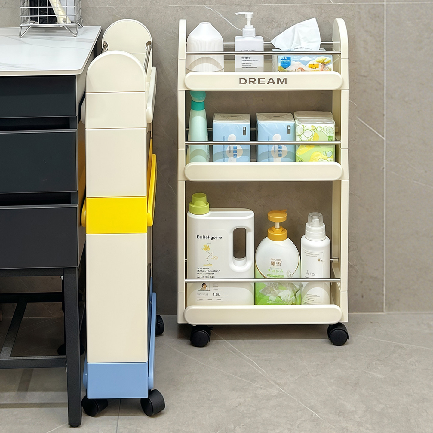 夹缝置物架多层落地超窄卫生间厨房缝隙柜收纳架冰箱马桶旁小推车,淘宝优惠券,粉丝福利购,淘宝优惠卷