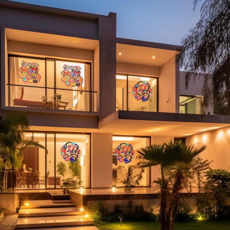 传统剪纸贴装饰氛围过年春节玻璃贴纸布置十二生肖福,淘宝优惠券,粉丝福利购,淘宝优惠卷