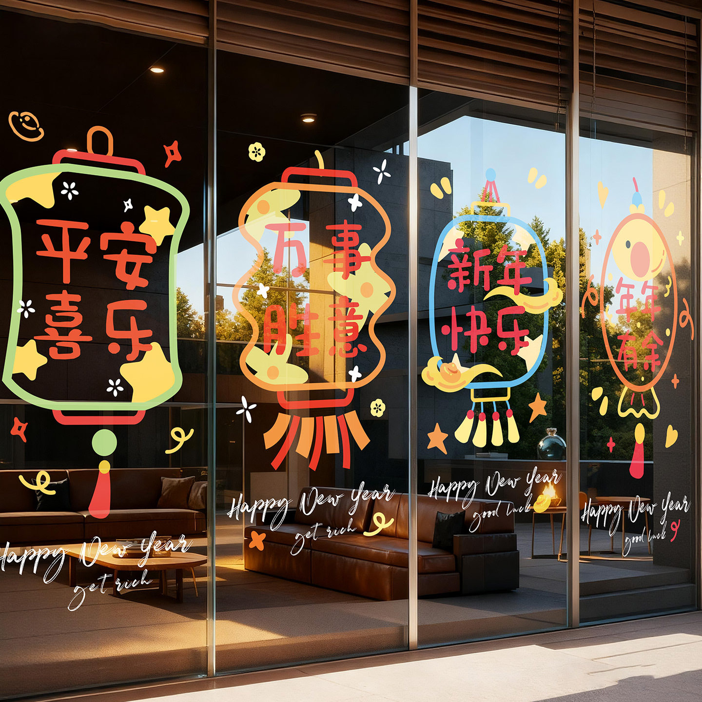 2026新款马年窗花福字静电玻璃贴纸橱窗年画春节门贴元旦新年装饰,淘宝优惠券,粉丝福利购,淘宝优惠卷