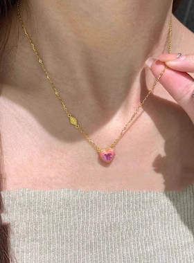 她的盛宴明星同款少女感个性百搭仙女轻奢高级感心形锁骨链颈链