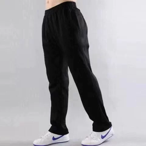 Мужские летние тонкие хлопковые брюки, свободный прямой крой, oversize, плюс размер, для бега