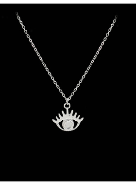精致极简眼睛项链女2024年新款ins小众设计钛钢锁骨链气质百搭女