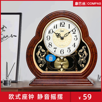 Conbasse Eurostyle Seat Clock Living Room Large Number Hanging Bell Retro Swing Table Clock Modern Creative Pendulum LUXURIOUS CLOCK TABLE