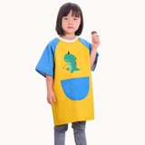 Детский водонепроницаемый мультяшный нагрудник, летний фартук для детского сада для еды, сзади на завязках, короткий рукав, делается под заказ