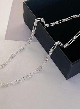 925纯银心心相印打结素链项链女轻奢简约高级感锁骨链