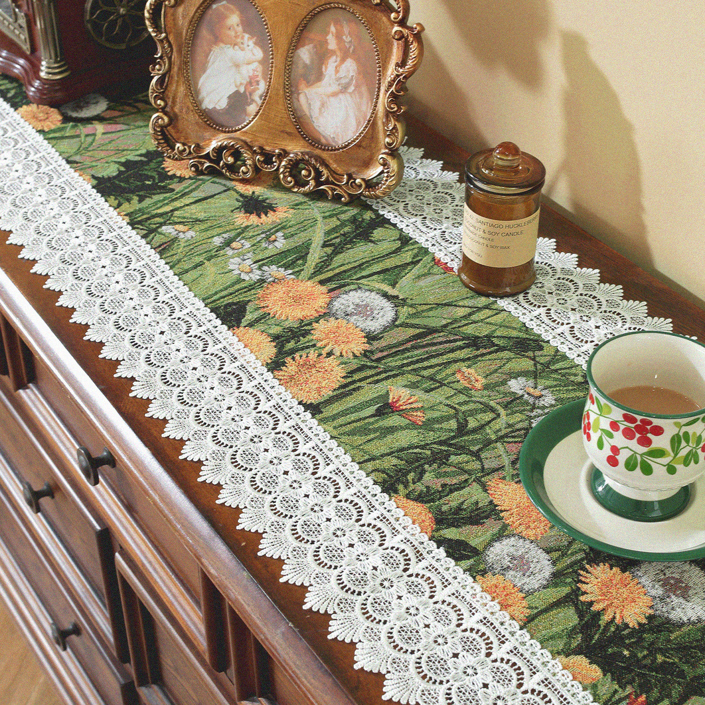 美式复古桌旗斗柜装饰长条电视柜餐桌桌布鞋柜布置入户柜蕾丝盖布,淘宝优惠券,粉丝福利购,淘宝优惠卷