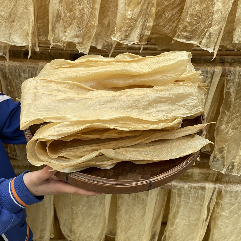 英西峰林特产英德九龙腐竹新鲜豆腐皮无盐纯手工油豆皮打锅凉拌菜 - 图0