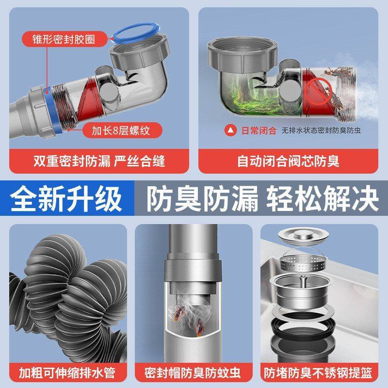 单槽器排水管盆矮杯厨房配件空间省下水防臭洗菜防堵套装管下水道,淘宝优惠券,粉丝福利购,淘宝优惠卷