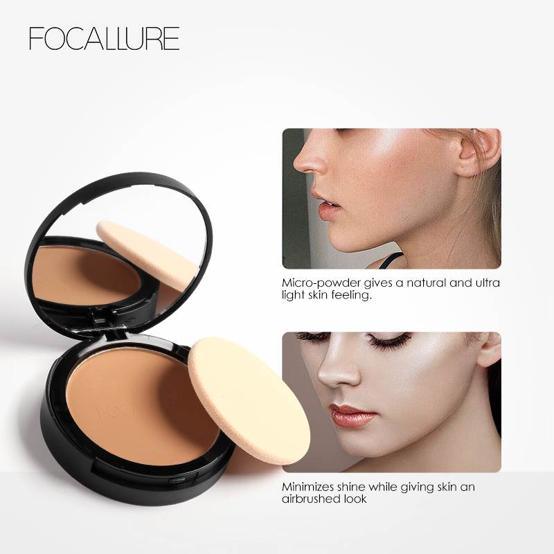 FOCALLURE 3 Colors Make Up Face Pressed Powder控油定妆粉饼-图2