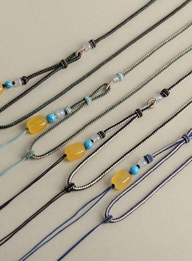 男女蜜蜡可调节项链吊坠挂绳